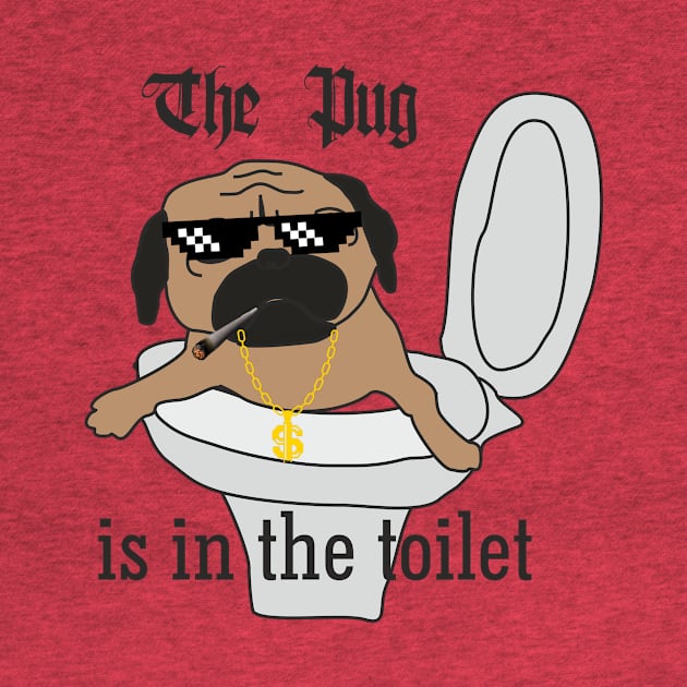 The Pug is in The Toilet by animalplanet